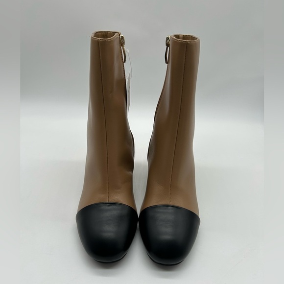 Liz Claiborne Kendale Two-Tone Ankle Boots Tan & Black Cap Toe Sz 7M Vegan NWT - Picture 5 of 9